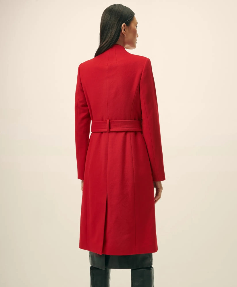 Wrap Coat in Water-Repellent Brushed-Twill Wool | Brooks Brothers on sale