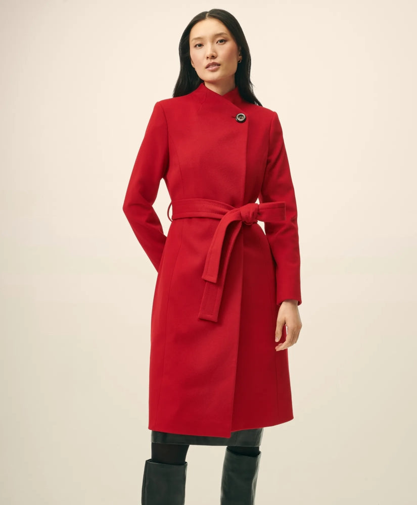 Wrap Coat in Water-Repellent Brushed-Twill Wool | Brooks Brothers on sale