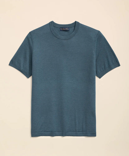 Lightweight Luxe All-Season Sweater, Short Sleeve Crewneck | Brooks Brothers online - US 4614
