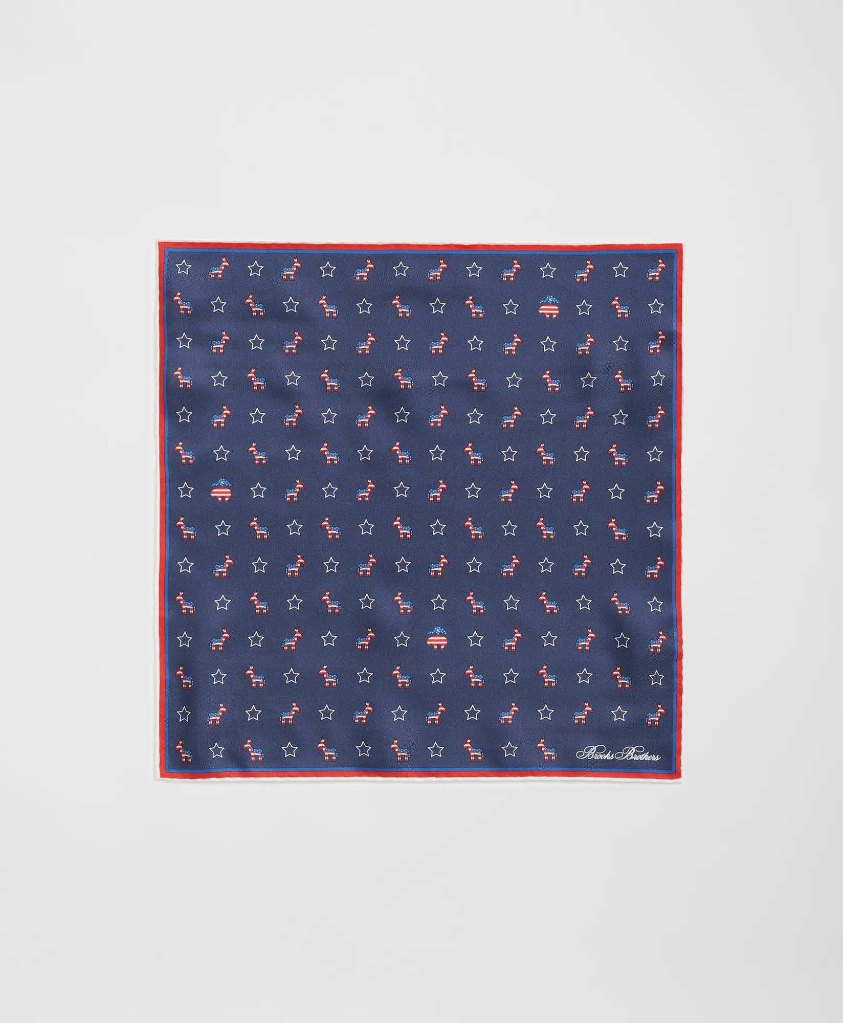 Donkey Motif Silk Pocket Square | Brooks Brothers cheap