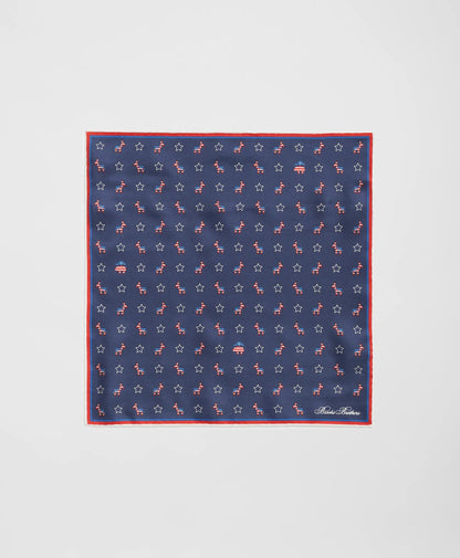 Donkey Motif Silk Pocket Square | Brooks Brothers cheap