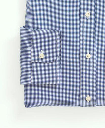 Stretch Supima® Cotton Non-Iron Pinpoint Oxford Ainsley Collar, Gingham Dress Shirt | Brooks Brothers online shop