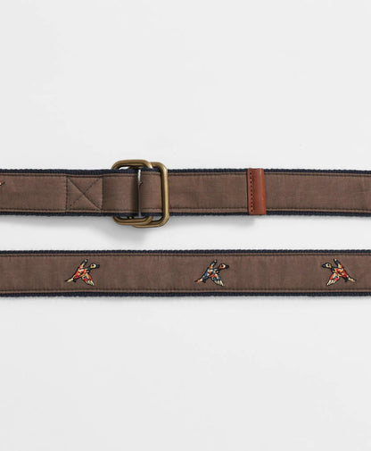 Duck Embroidered Leather Tab D-Ring Belt | Brooks Brothers sale