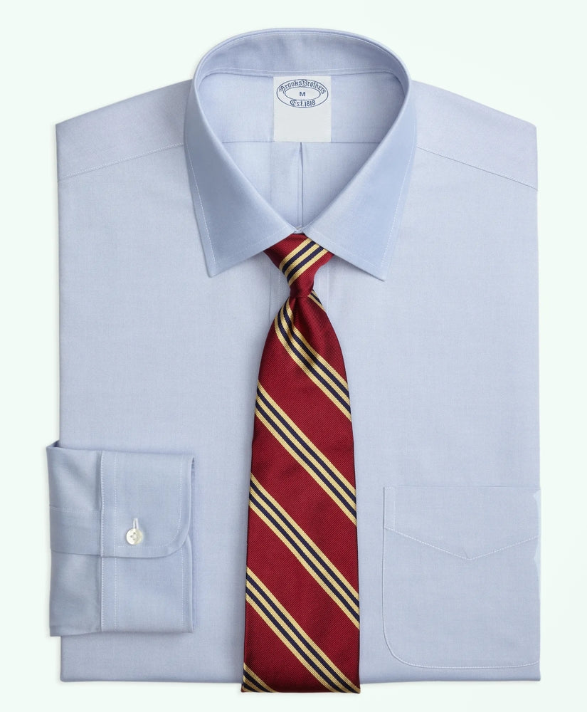 Big & Tall Stretch Dress Shirt, Non-Iron Pinpoint Spread Collar | Brooks Brothers sale