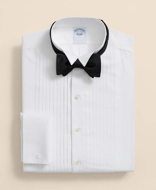 Stretch Supima® Cotton Broadcloth Wing Collar, Tuxedo Shirt | Brooks Brothers for sale