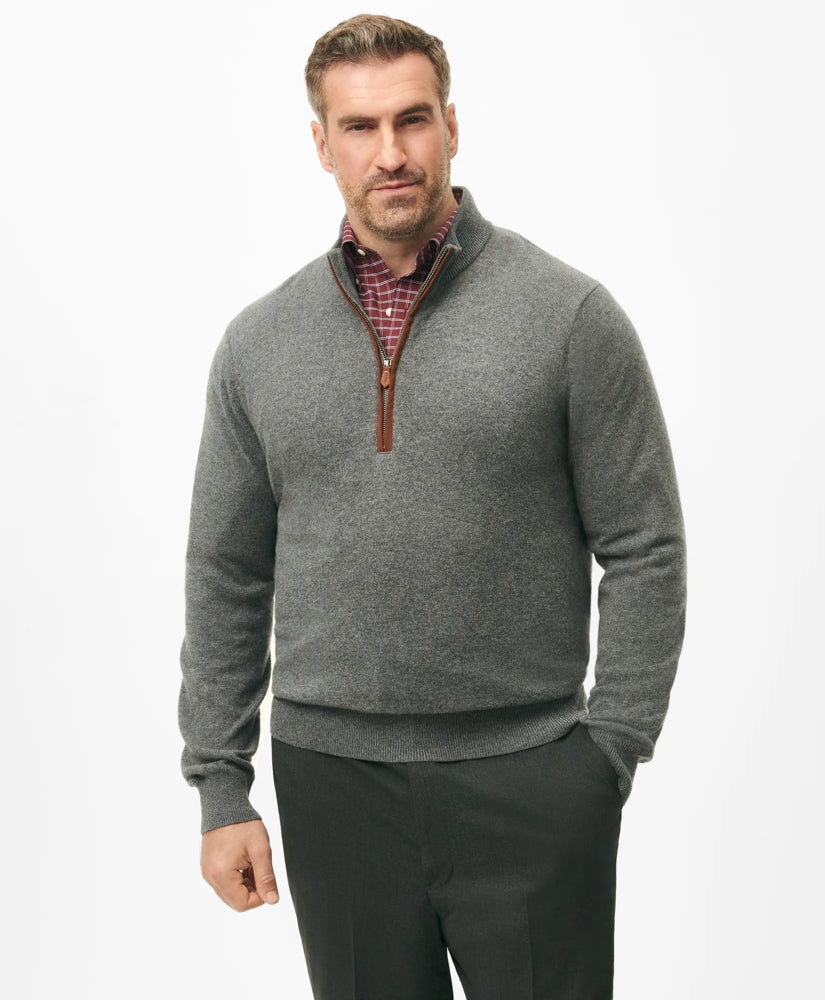 Big & Tall 3-Ply Cashmere Quarter-Zip Sweater | Brooks Brothers on sale - US 2466