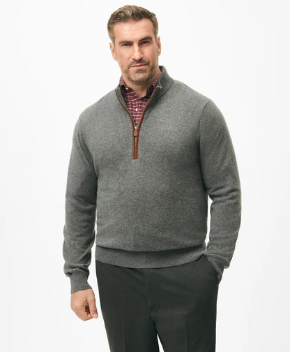 Big & Tall 3-Ply Cashmere Quarter-Zip Sweater | Brooks Brothers on sale - US 2466