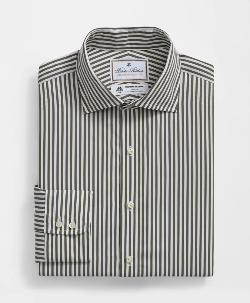 Brooks Brothers X Thomas Mason® Cotton English Collar, Striped Dress Shirt | Brooks Brothers online