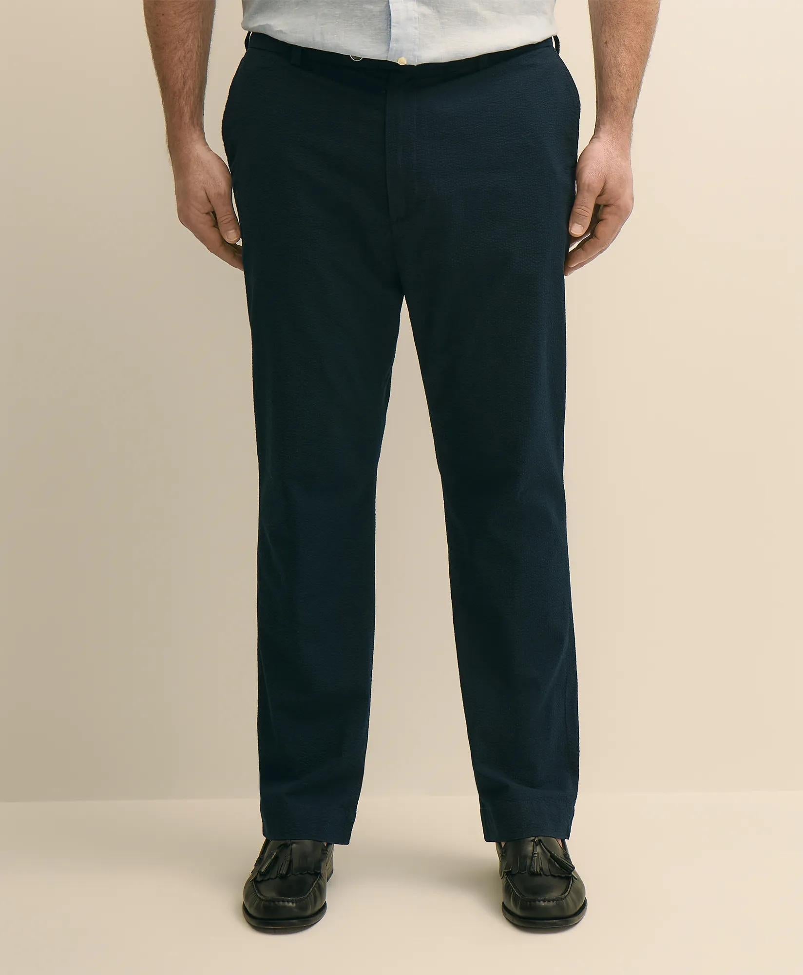Big & Tall Cotton Seersucker Pants | Brooks Brothers online