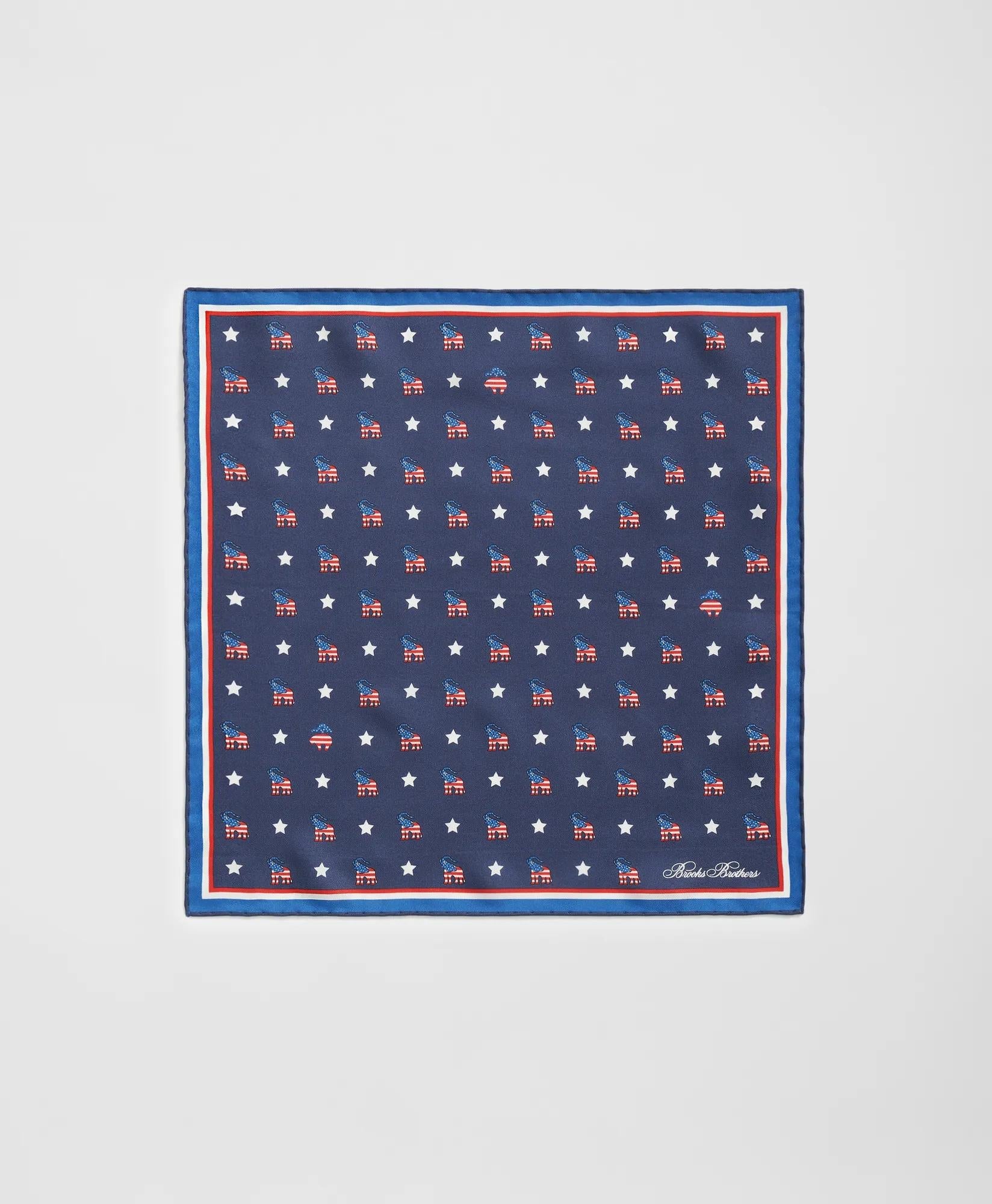 Elephant Motif Silk Pocket Square | Brooks Brothers cheap