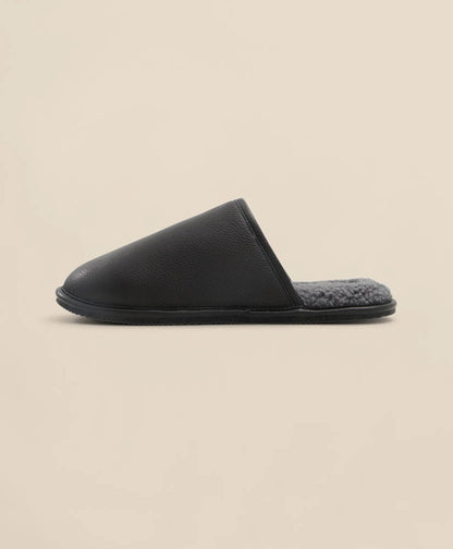Shearling Lined Leather Slippers | Brooks Brothers on sale