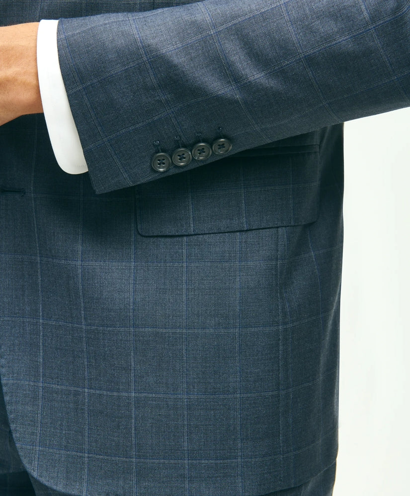 Classic Fit Wool Windowpane 1818 Suit | Brooks Brothers online shop