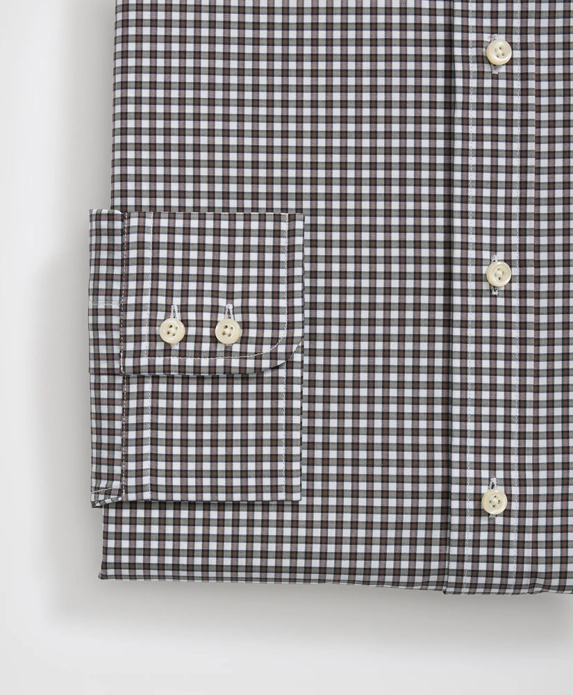 Brooks Brothers X Thomas Mason® Cotton English Collar, Checked Dress Shirt | Brooks Brothers online shop