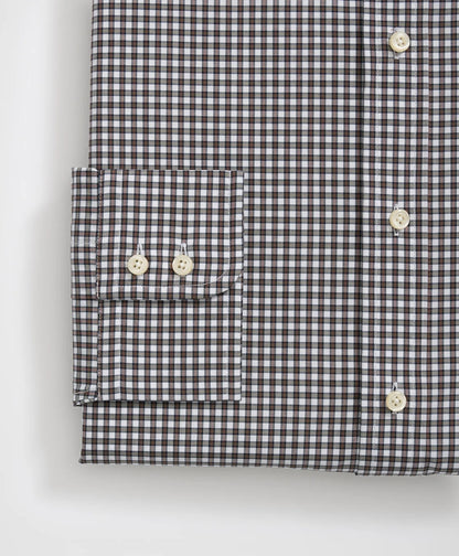 Brooks Brothers X Thomas Mason® Cotton English Collar, Checked Dress Shirt | Brooks Brothers online shop