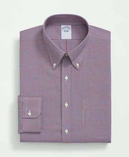 Big & Tall Stretch Supima® Cotton Non-Iron Poplin Polo Button-Down Collar, Checked Dress Shirt | Brooks Brothers cheap