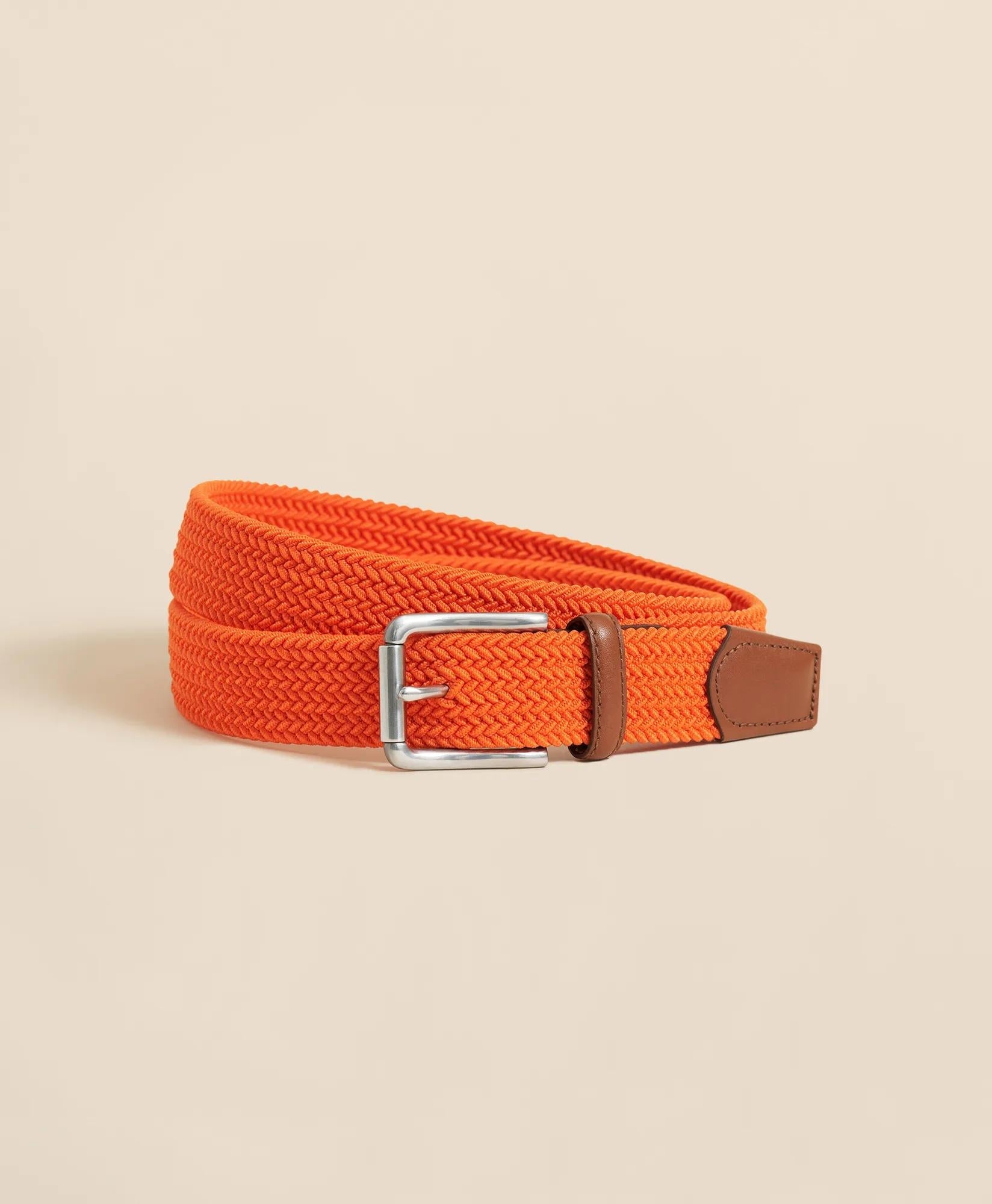 Rubber & Leather Belt With Stretch | Brooks Brothers online