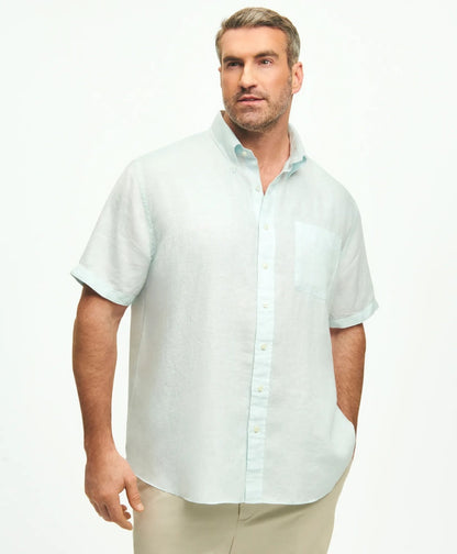 Big & Tall Sport Shirt, Short-Sleeve Irish Linen | Brooks Brothers online - US 9250