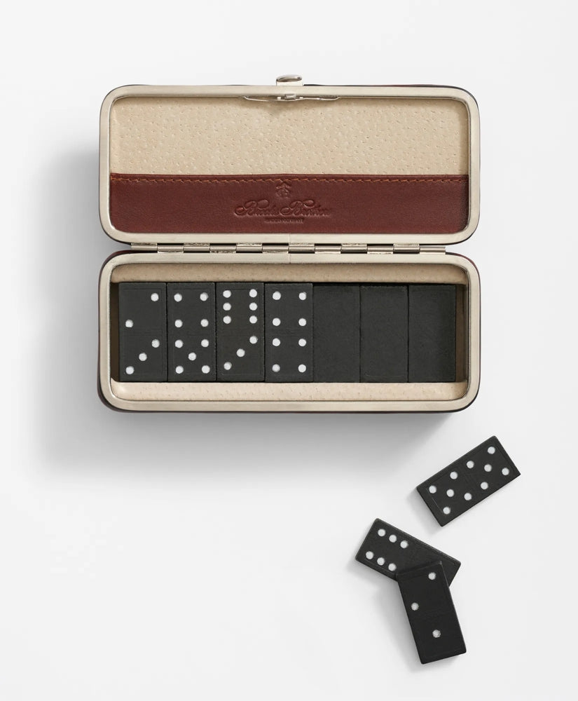 Travel Dominoes Game With Calfskin Case | Brooks Brothers discount