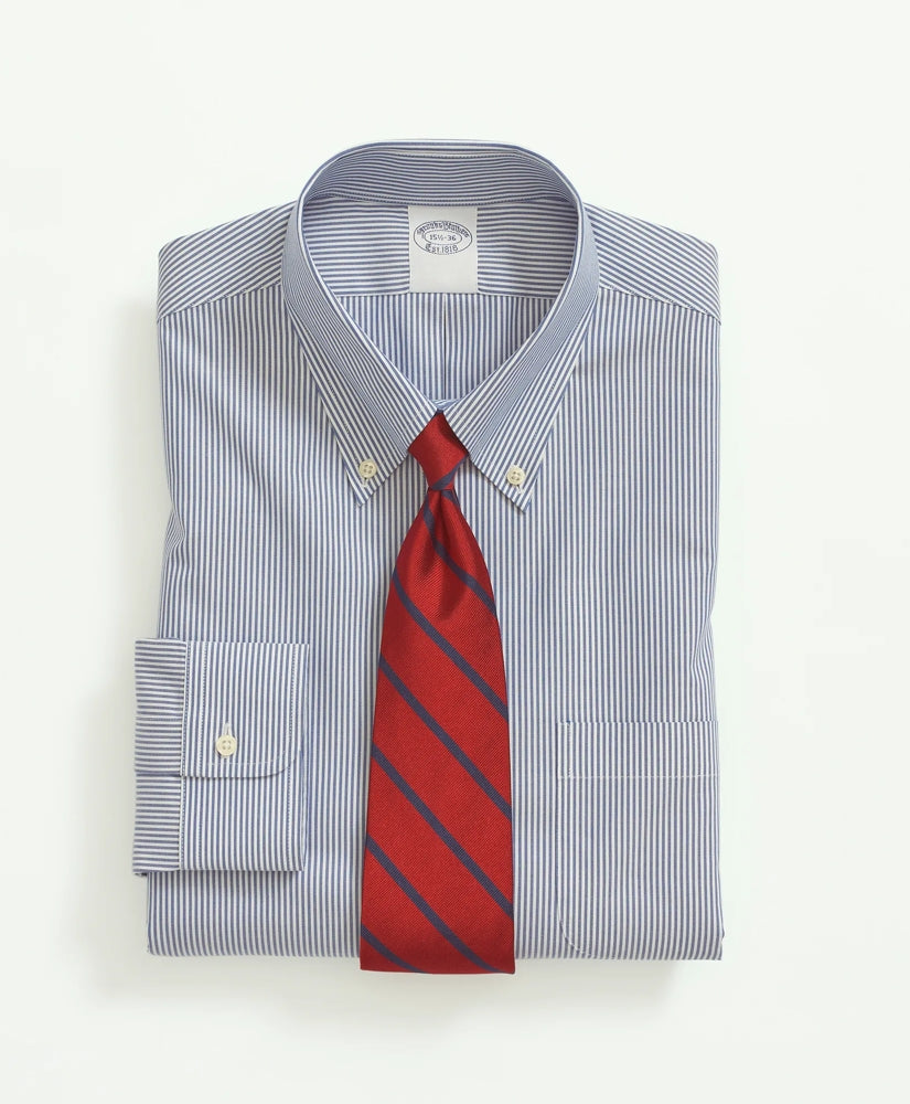 Stretch Supima® Cotton Non-Iron Pinpoint Oxford Button-Down Collar, Candy Stripe Dress Shirt | Brooks Brothers online