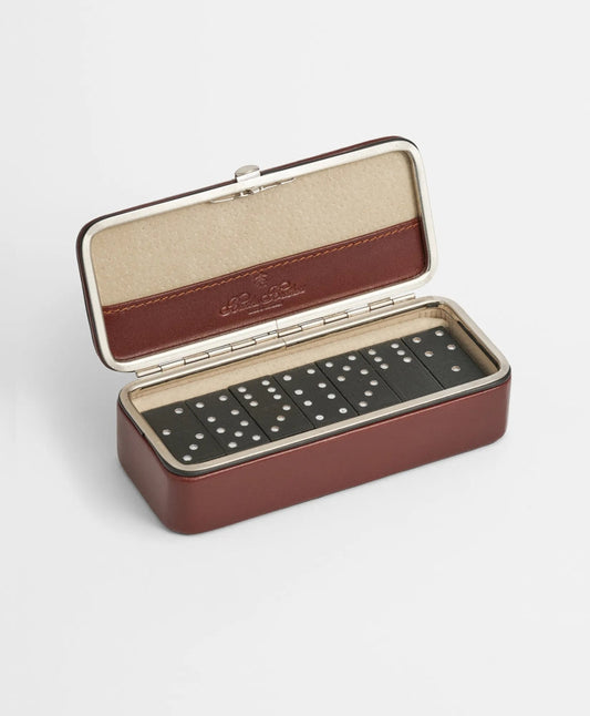Travel Dominoes Game With Calfskin Case | Brooks Brothers discount