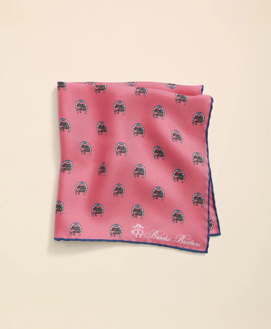 Silk Equestrian Motif Pocket Square | Brooks Brothers for sale