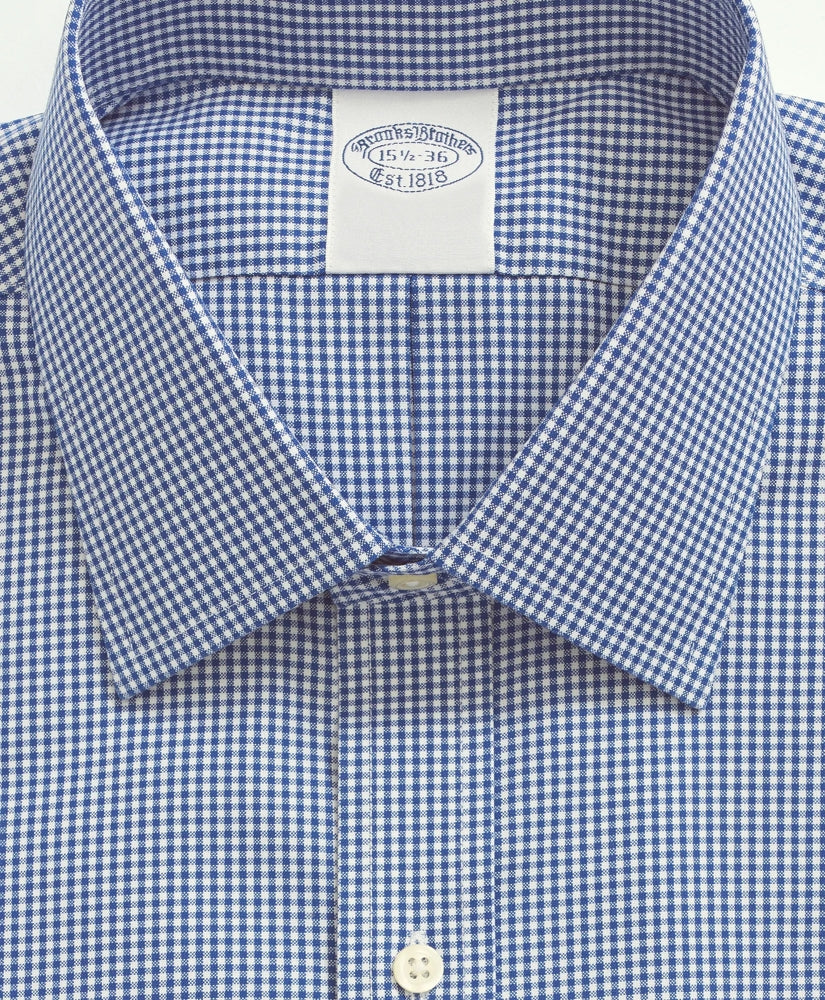 Stretch Supima® Cotton Non-Iron Pinpoint Oxford Ainsley Collar, Gingham Dress Shirt | Brooks Brothers online shop