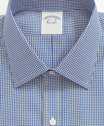 Stretch Supima® Cotton Non-Iron Pinpoint Oxford Ainsley Collar, Gingham Dress Shirt | Brooks Brothers online shop