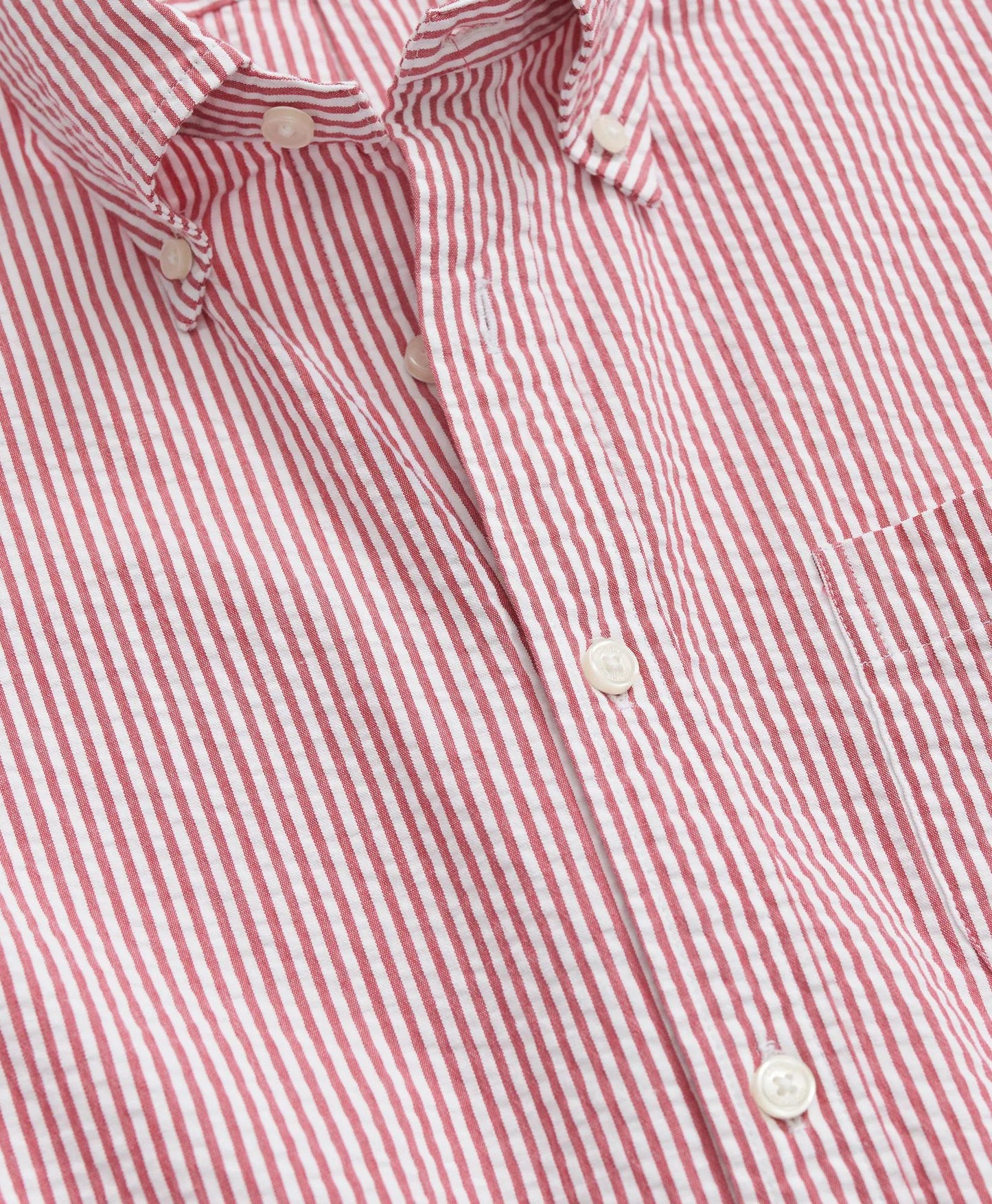 Washed Cotton Seersucker Button-Down Collar, Stripe Short-Sleeve Sport Shirt | Brooks Brothers cheap