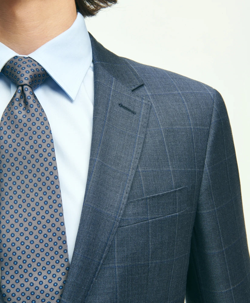 Slim Fit Wool Windowpane 1818 Suit | Brooks Brothers online