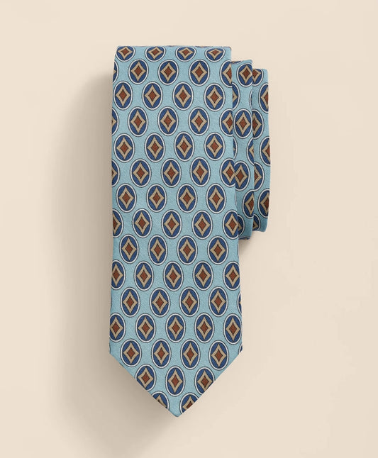 Linen-Silk Geometric Oval Motif Tie | Brooks Brothers sale - US 8553