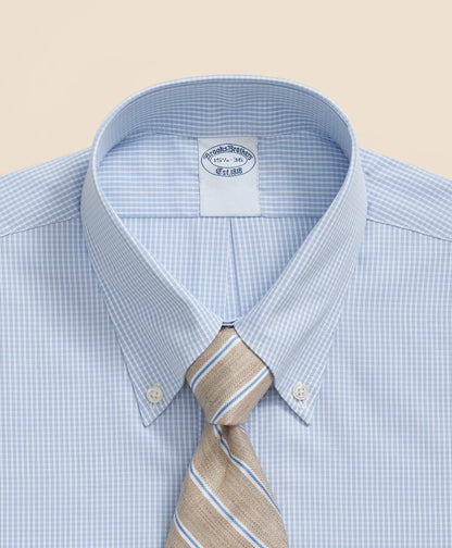 Pure Supima® Cotton Regular-Finish Polo Button Down Collar, Micro Windowpane Dress Shirt | Brooks Brothers discount
