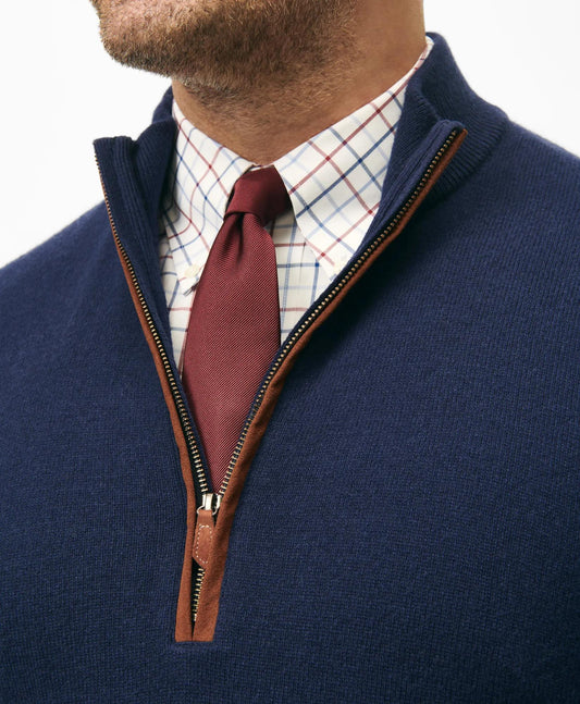 Big & Tall 3-Ply Cashmere Quarter-Zip Sweater | Brooks Brothers on sale