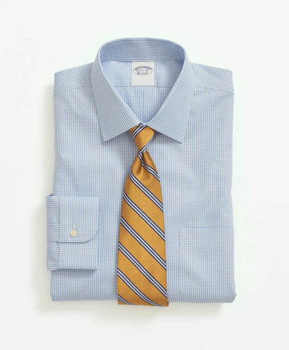 Stretch Supima® Cotton Non-Iron Pinpoint Oxford Ainsley Collar, Gingham Dress Shirt | Brooks Brothers online shop - US 2073