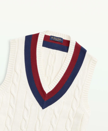 Vintage-Inspired Tennis V-Neck Vest in Supima® Cotton | Brooks Brothers cheap