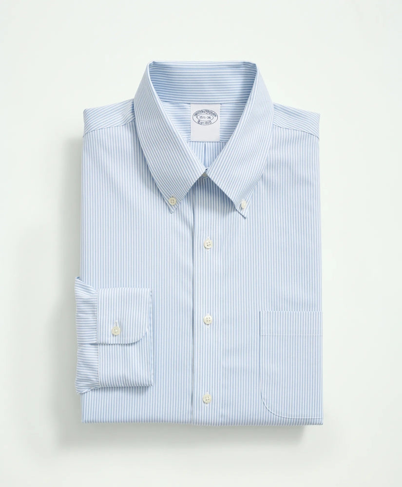 Stretch Supima® Cotton Non-Iron Pinpoint Oxford Button-Down Collar, Candy Stripe Dress Shirt | Brooks Brothers online - US 3187