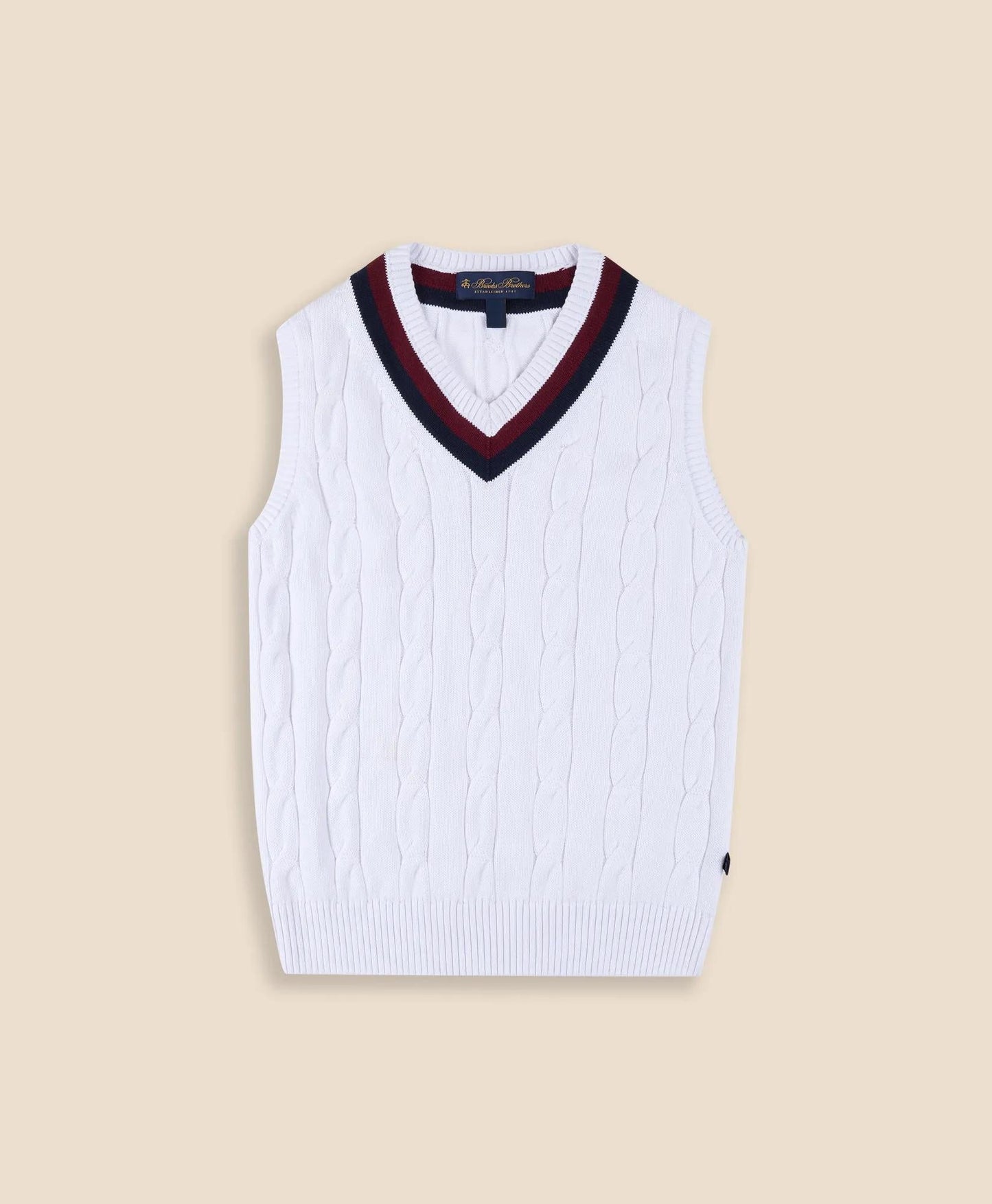 Boys Classic Cable Knit Tennis Vest | Brooks Brothers on sale