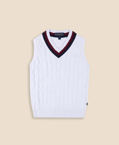 Boys Classic Cable Knit Tennis Vest | Brooks Brothers on sale