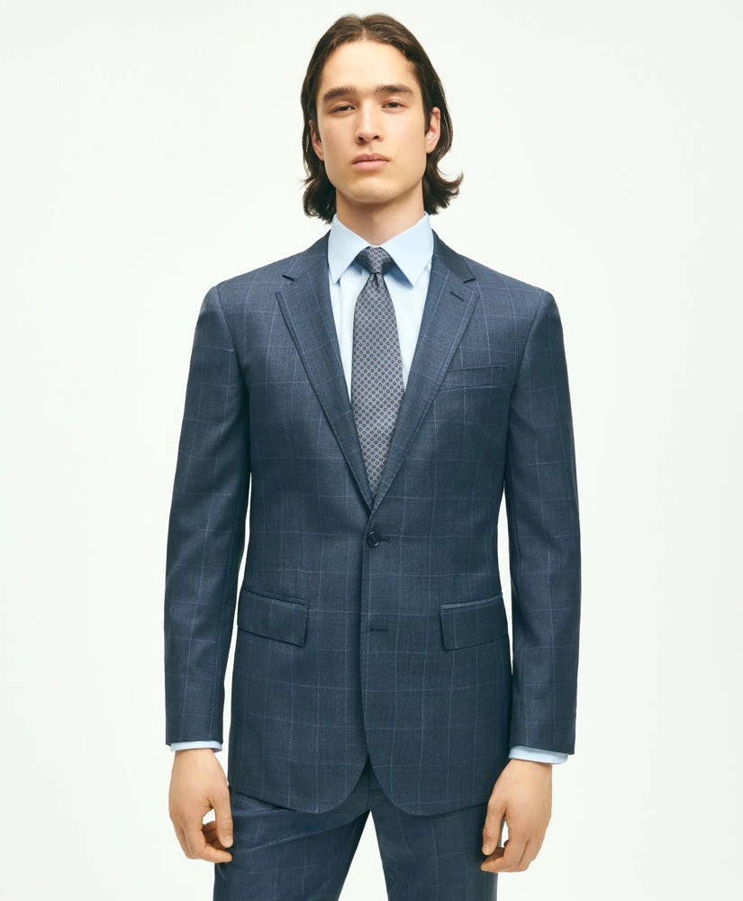 Slim Fit Wool Windowpane 1818 Suit | Brooks Brothers online