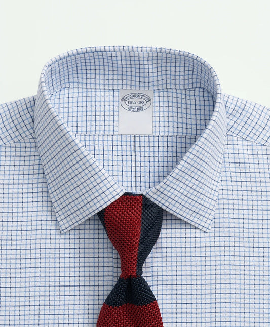 Brooks Brothers Explorer Collection Non-Iron Twill Ainsley Collar, Check Dress Shirt | Brooks Brothers online shop
