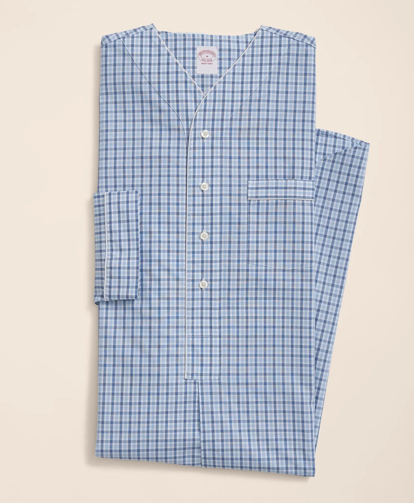Cotton Broadcloth Checked Nightshirt | Brooks Brothers for sale
