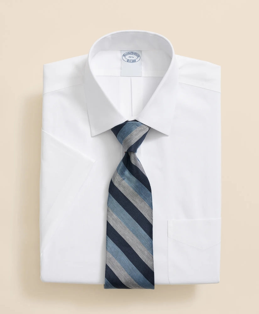 Stretch Supima® Cotton Non-Iron Ainsley Collar, Short-Sleeve Dress Shirt | Brooks Brothers on sale - US 2375