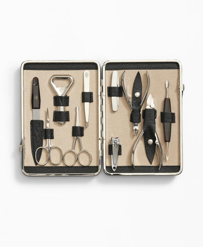 Stainless Steel Manicure Set With Calfskin Case | Brooks Brothers online shop