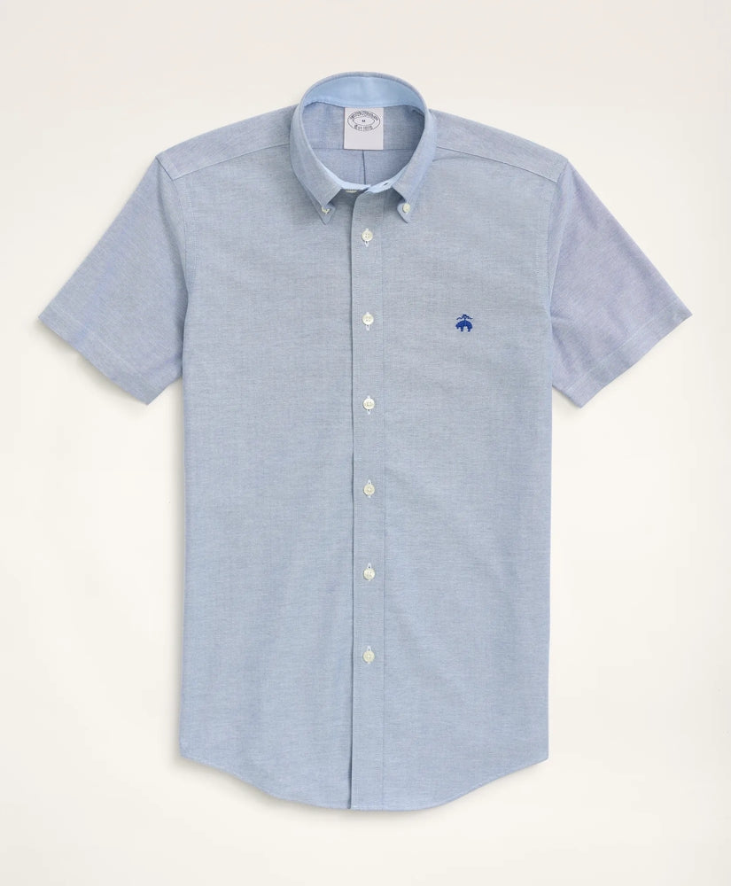 Stretch Non-Iron Oxford Button-Down Collar Short-Sleeve Sport Shirt | Brooks Brothers online shop - US 8093
