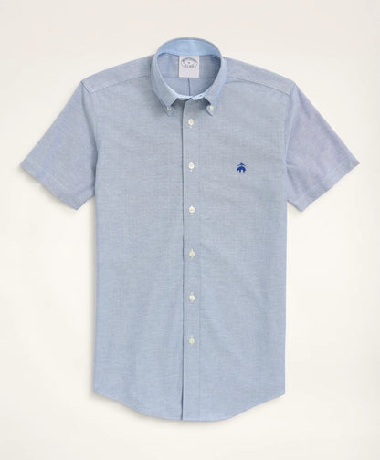 Stretch Non-Iron Oxford Button-Down Collar Short-Sleeve Sport Shirt | Brooks Brothers online shop - US 8093