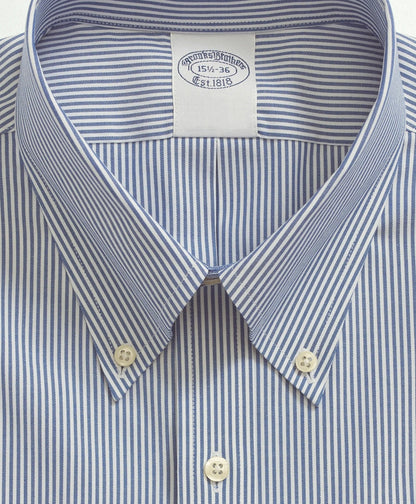 Stretch Supima® Cotton Non-Iron Pinpoint Oxford Button-Down Collar, Candy Stripe Dress Shirt | Brooks Brothers online