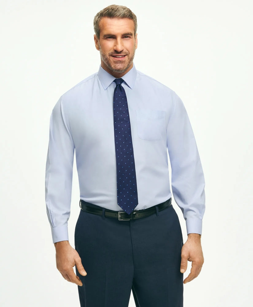 Big & Tall Stretch Dress Shirt, Non-Iron Pinpoint Spread Collar | Brooks Brothers sale