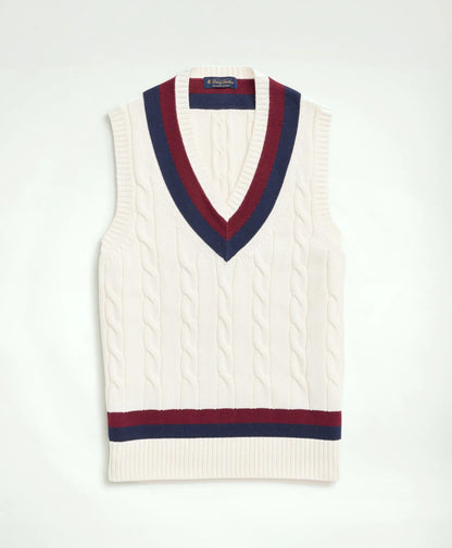Vintage-Inspired Tennis V-Neck Vest in Supima® Cotton | Brooks Brothers cheap