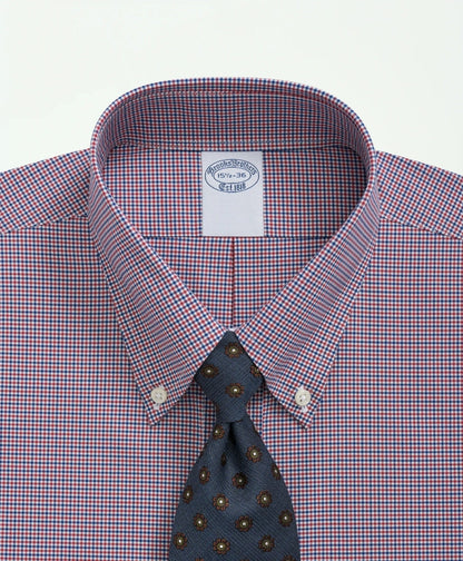 Big & Tall Stretch Supima® Cotton Non-Iron Poplin Polo Button-Down Collar, Checked Dress Shirt | Brooks Brothers cheap
