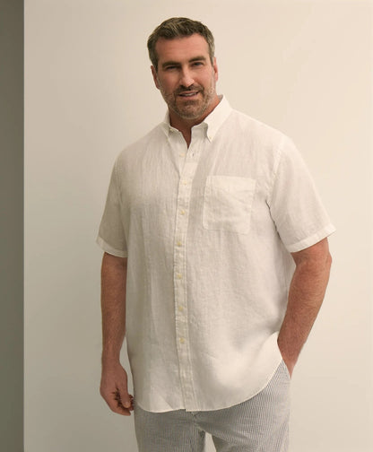 Big & Tall Sport Shirt, Short-Sleeve Irish Linen | Brooks Brothers online - US 9250