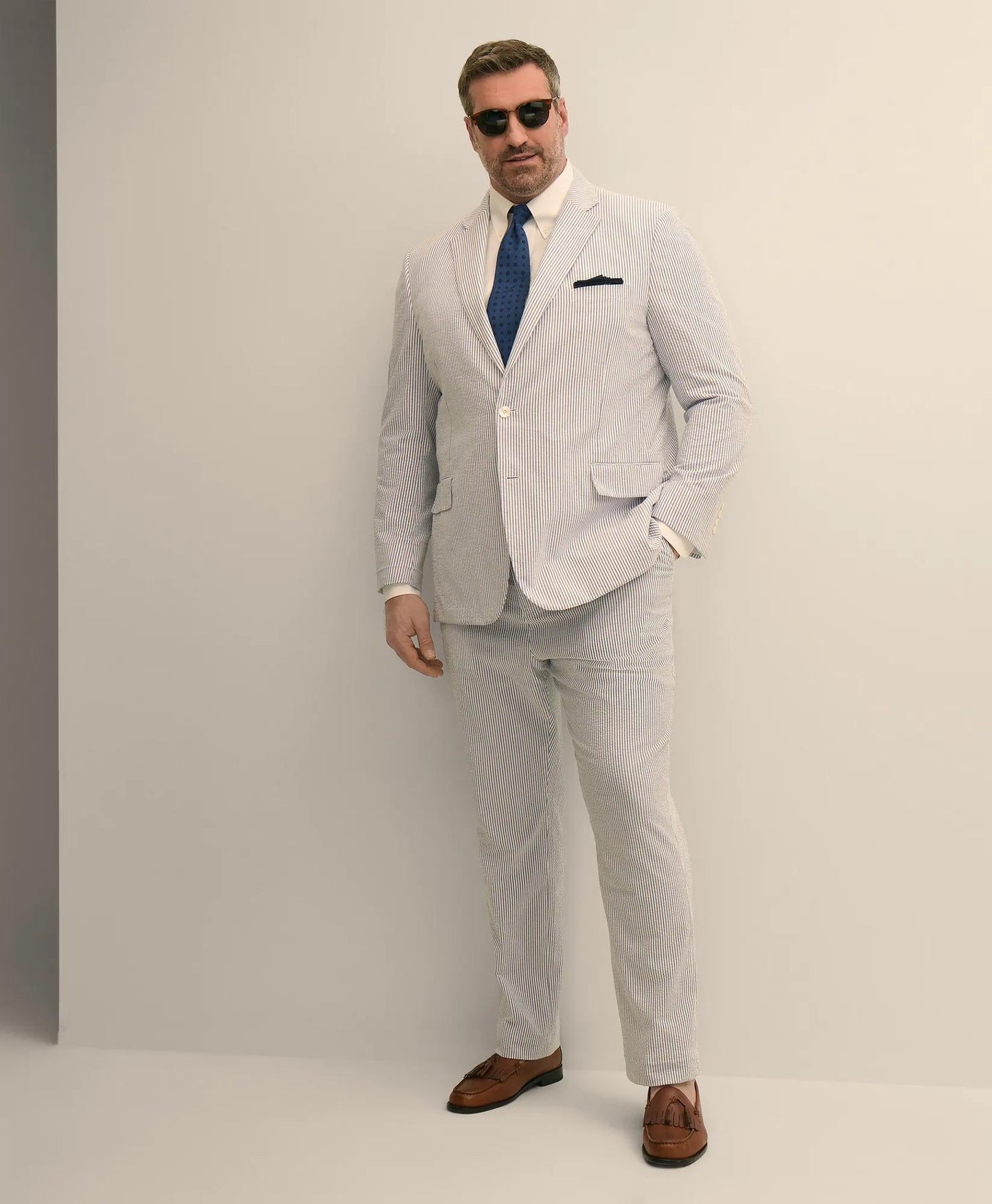 Big & Tall Cotton Seersucker Pants | Brooks Brothers online